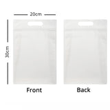 Durable Clear/Frosted Plastic Landscape/Vertical Version Stand Up Pouch w/Handle